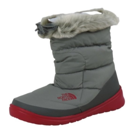 The North Face Nuptse Faux Fur IV Womens Bootie Grey Winter Waterproof - Picture 1 of 12